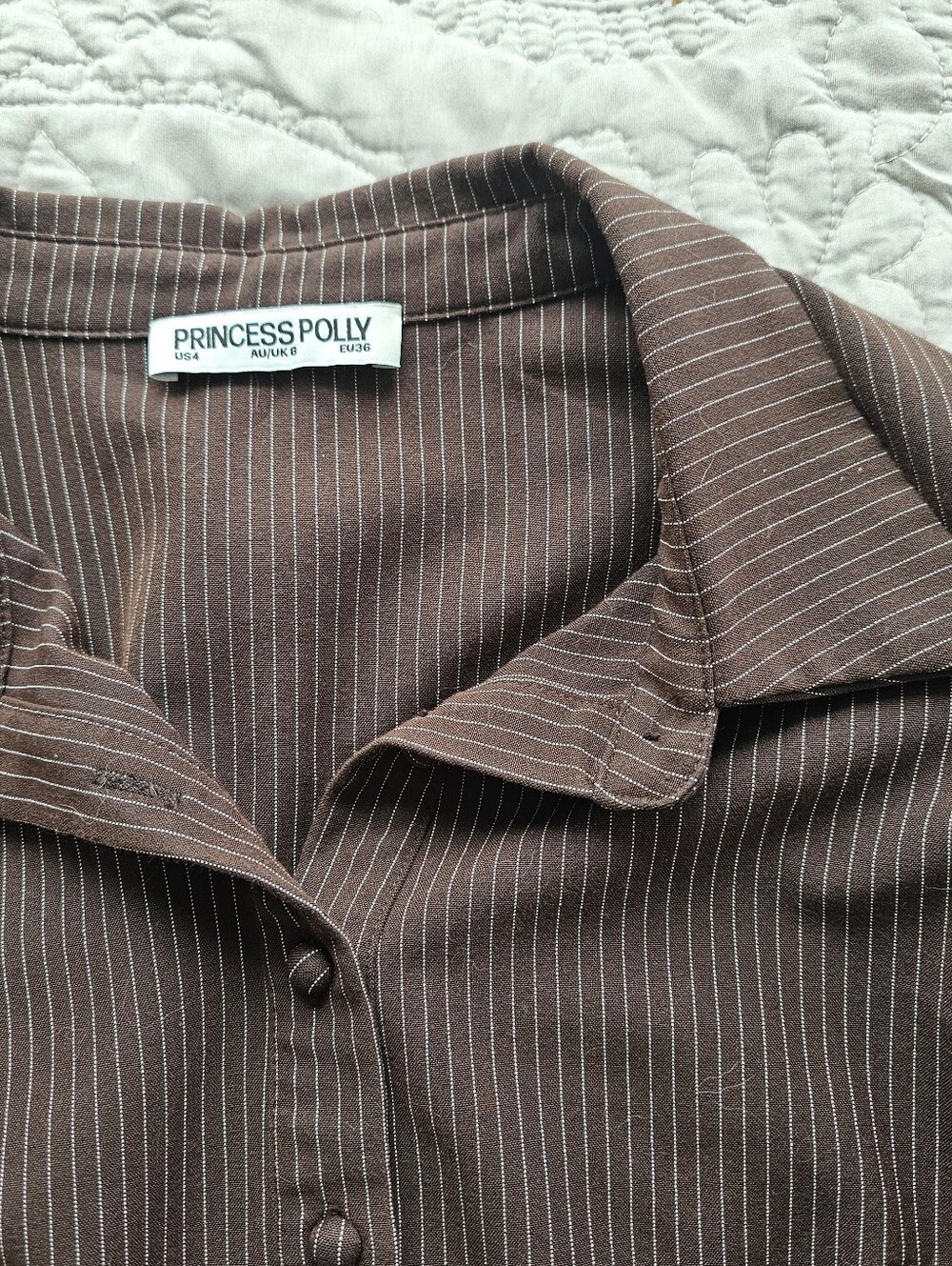 Princess Polly Pinstripe Button-Up Shirt - Picture 2 of 4